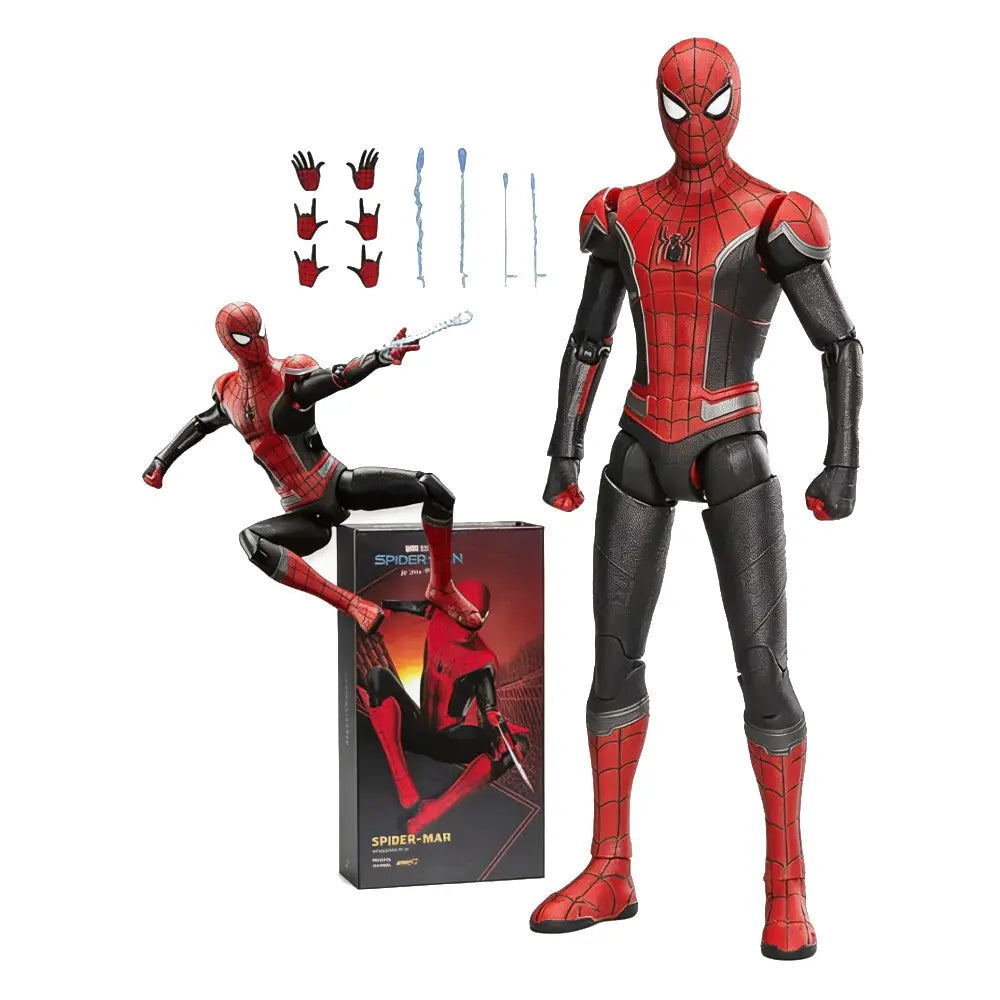Spider-Man action figure with accessories on a white background