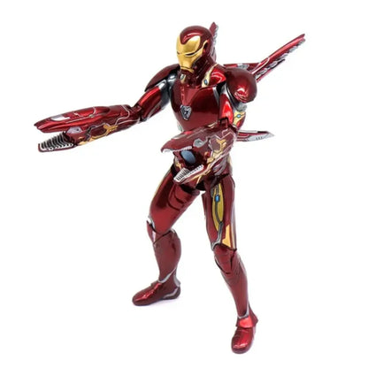 Red and gold superhero figure on a white background