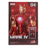 Marvel Iron Man Mark IV action figure packaging with red and gold color scheme.