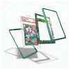 A green transparent protective case frame set shown floating around a graded Pokémon TCG card in a clear holder, on a clean white background.