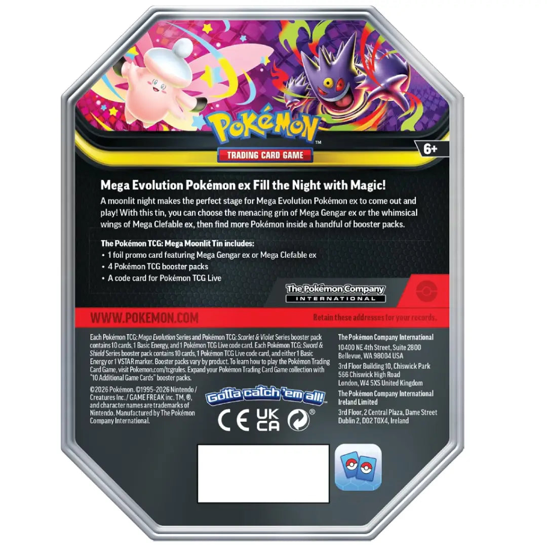 Pokémon TCG Mega Moonlit Tin – Mega Gengar ex Premium Collector Edition