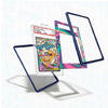 Trading card with protective blue frame on a white background