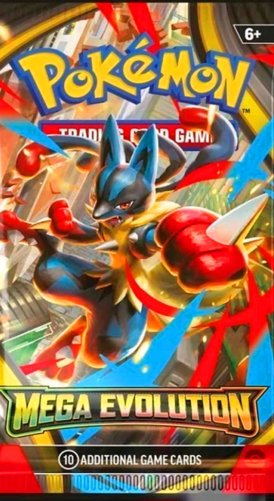 Pokémon TCG Mega Evolution Enhanced Booster Pack featuring rare Mega Evolution cards and premium trading card packaging.
