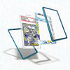 Card with protective blue case on a white background