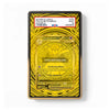 A gold foil collectible card featuring a circular mandala design and Pokémon-themed text, presented in a black protective sleeve on a white background. The top section includes a PSA slab label.