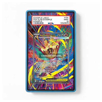 A PSA graded holographic Pokémon TCG card slab containing a Magcargo GX card, shown against a clean white background. The slab features a vibrant multicolor holographic pattern with a blue border, and the top label shows a PSA mint certification.