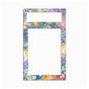 A rectangular decorative frame with a colorful floral and botanical border pattern, featuring two cutout openings, shown on a plain white background.