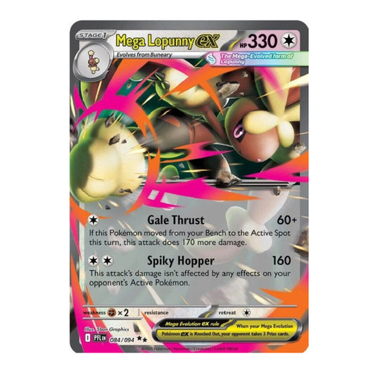 Mega Lopunny ex 084/094 Phantasmal Flames Pokémon Card