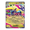 A single Pokémon trading card featuring Mega Manectic EX, with colorful artwork of the character in yellow, blue, and purple tones on a dark card border. The card includes attack text such as Flash Ray and Riotous Blasting, and a Pokémon logo at the bottom.
