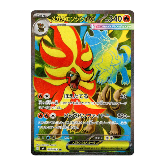 A Japanese Pokémon trading card featuring Mega Aggron EX, with a red and yellow fire-type creature and a blue water-type creature on a colorful illustrated background. The card has a dark border and Japanese text.