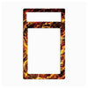 A rectangular light switch plate cover featuring a vibrant, fiery abstract pattern of orange, yellow, and red flames with black embers, shown on a plain white background.