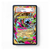 A collectible Pokémon trading card featuring a holographic gold and blue design with a blue creature illustration, shown against a plain white background. The card includes printed example text and a black border.
