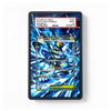 A PSA graded collectible card slab showing a Pokémon TCG card with a blue and black protective case, photographed on a plain white background. The slab includes a red PSA grading label at the top and a printed card insert in the center with a large 'CARD NOT INCLUDE' watermark.