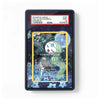 A PSA-graded holographic Pokémon TCG trading card slab showing a Mint condition card of a blue creature, with a red PSA label at the top and a yellow border on the card face.