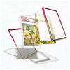A set of transparent acrylic or glass display frames with colored borders, shown floating around a graded Pokémon TCG card on a clean white background. The frames include red, gold, and black border options.