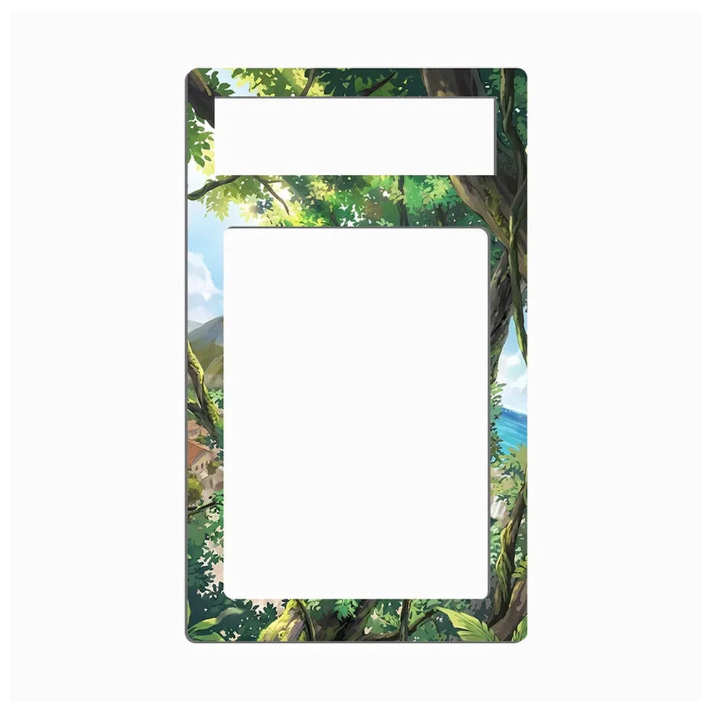 A decorative rectangular picture frame with a floral border and a sky-and-cloud design at the top, shown on a plain light gray background.