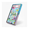 A colorful phone case shown on a smartphone, photographed against a clean white background. The case has a pastel gradient design transitioning from blue at the top to purple/lavender at the bottom, with small yellow and pink accents.