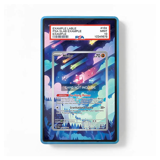 A PSA graded sample trading card in a blue slab, showing a Houndur card on a white background. The slab has a red and white PSA label at the top.
