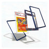 A set of custom protective frames for a graded Pokémon TCG card, shown floating around a graded PSA-graded card on a clean white background. The frames include a dark blue border, a black and white galaxy pattern, and a clear frame.