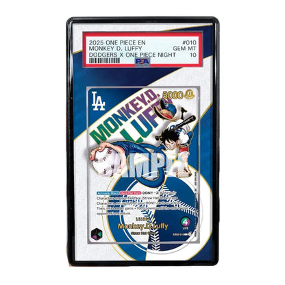 Trading card featuring Monkey D. Luffy from One Piece and Los Angeles Dodgers logo
