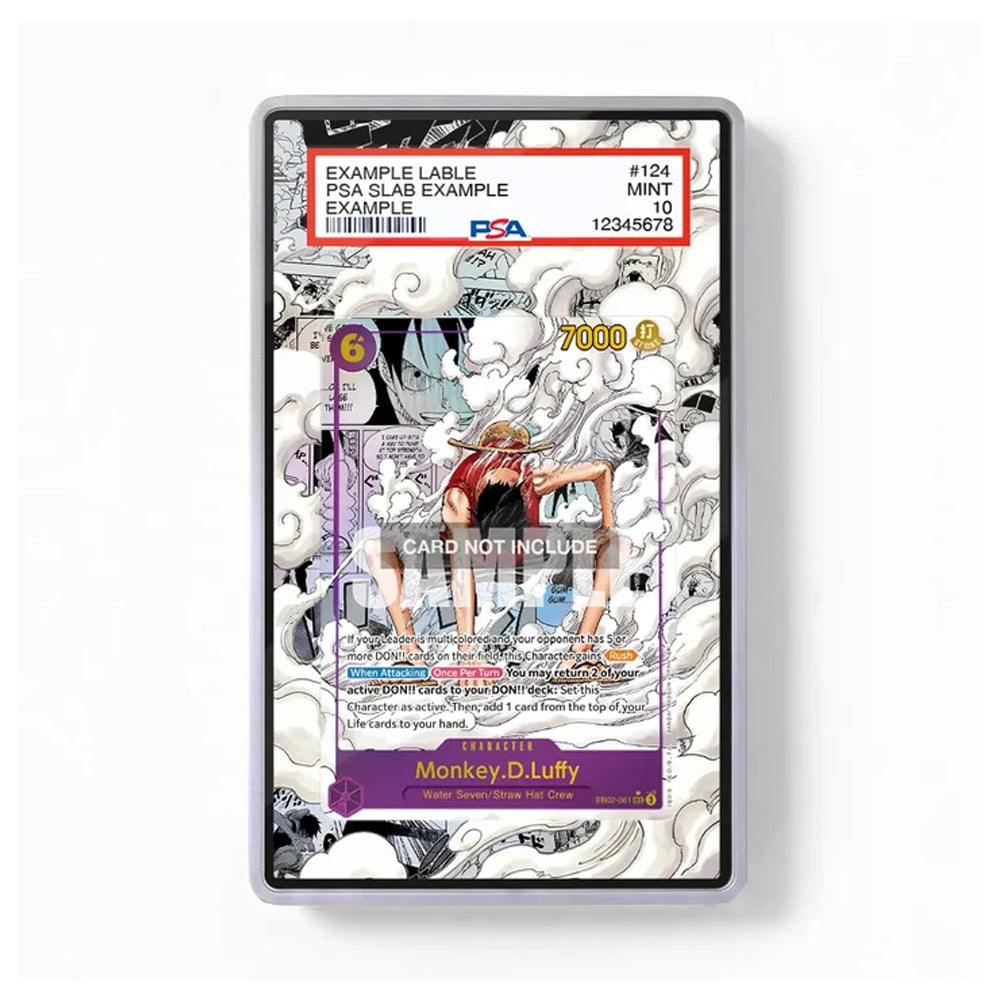 A PSA graded collectible card of Monkey D. Luffy from One Piece, showing a 7000 AP score and a purple grading label, displayed on a clean white background.