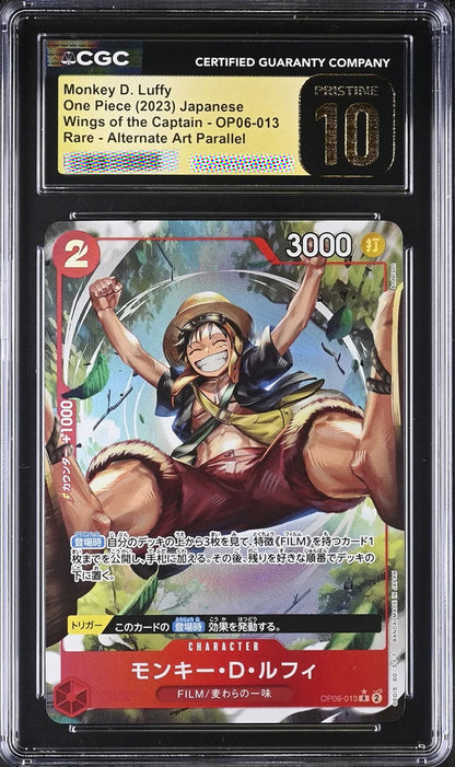 Monkey D. Luffy CGC Pristine 10 OP06-013 Alternate Art Japanese One Piece Card 2023
