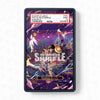 Card with anime character design and PSA slab label on a white background