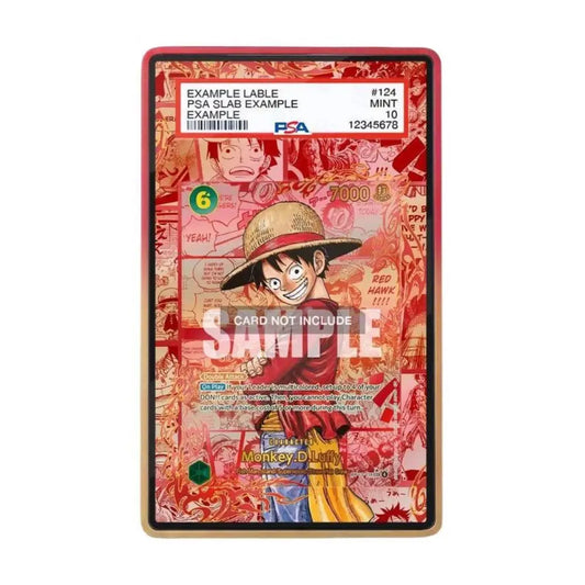 Card with anime character design on a red background