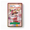 A PSA graded collectible card featuring Monkey D. Luffy from One Piece, displayed in a red and gold protective slab with a white PSA label at the top.