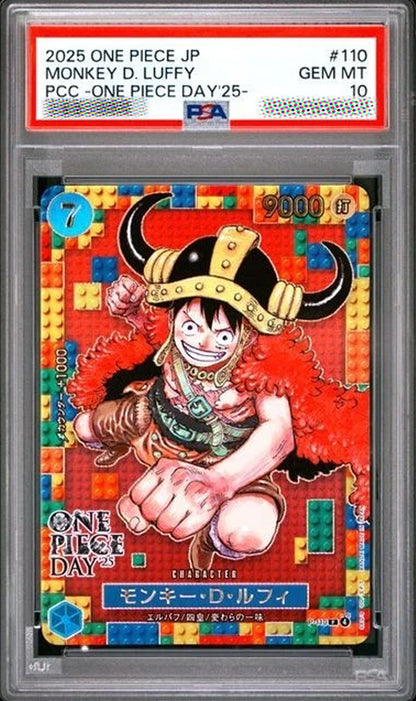 Monkey D. Luffy PSA 10 P-110 Premium Card Collection One Piece Day 2025 Japanese One Piece Card