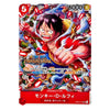 A single anime trading card featuring Monkey D. Luffy from One Piece Treasure Cruise, with a red border, character artwork, Japanese text, and game-style counters including 6000 and a 5 in the top corners.
