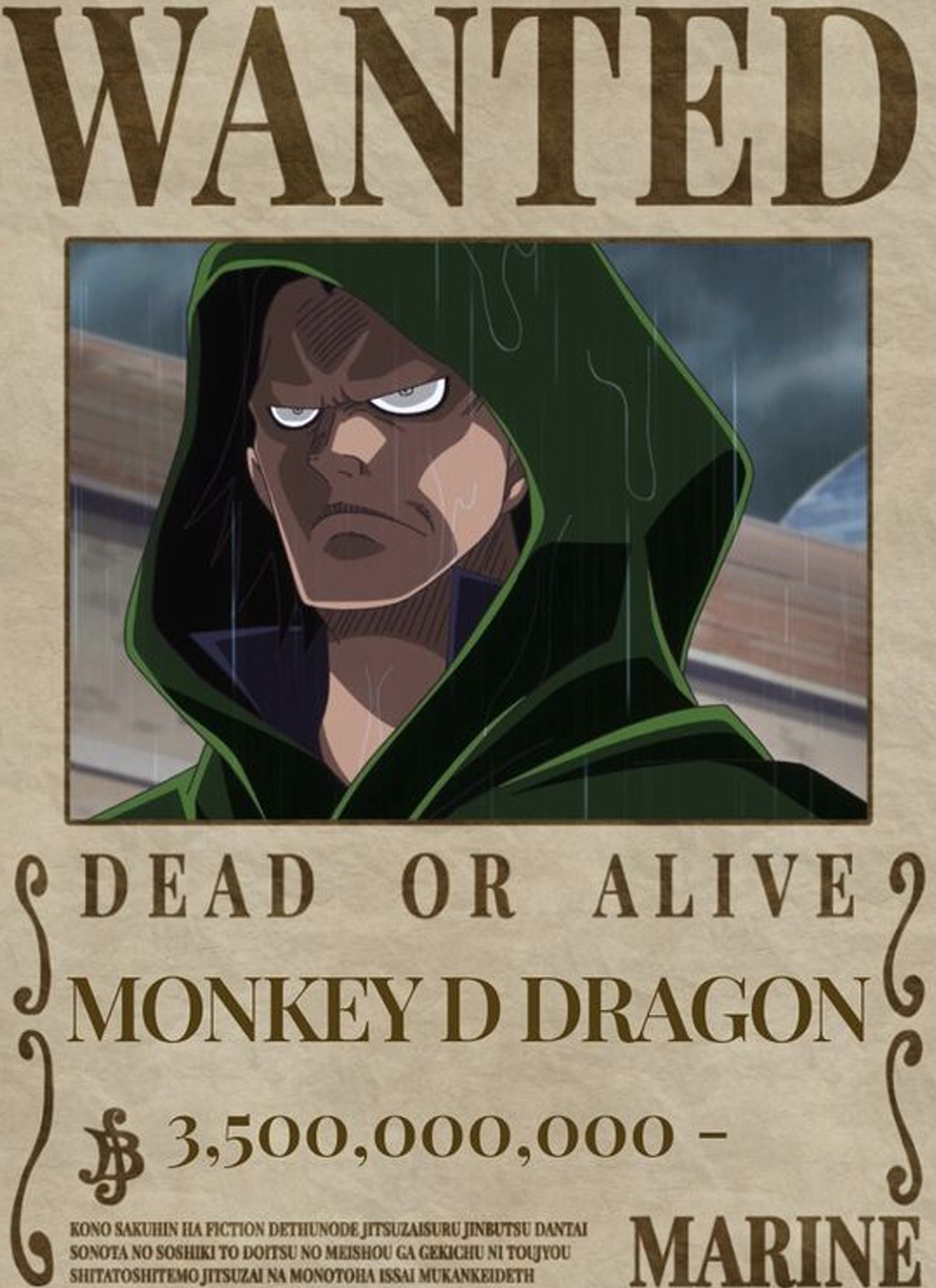 Monkey D Dragon Wanted Poster One Piece Anime Wall Art - PokeTCG
