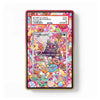 A framed art print featuring a colorful, candy-themed background with a central Pokémon Morpeko illustration, presented in a red frame against a white background.