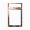 A rectangular decorative plate or sign with rounded corners, featuring a printed autumn cafe scene with orange leaves, tables, chairs, and a mosaic stone floor. The top and center areas are blank white spaces, likely for customization or text placement, set against a solid white background.