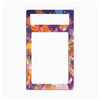 A rectangular plastic or acrylic frame insert with a colorful abstract print, featuring a top cutout and a larger central cutout, shown on a plain white background.