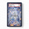 Pokémon trading card in a protective case with PSA grading label on a white background