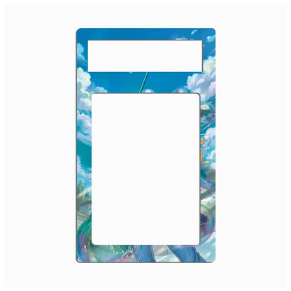 A decorative double-guitar pickguard with a colorful anime-style illustration featuring a blue sky, white clouds, and green and purple elements, shown on a plain white background.