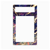 A rectangular decorative plate or frame with a colorful cosmic lightning design, featuring a large blank white center and a smaller blank white top section, shown on a plain white background.