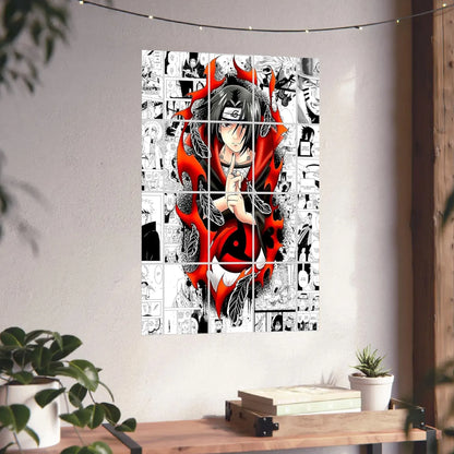 Naruto Itachi Uchiha Akatsuki Minimalist Manga Art Poster - PokeTCG