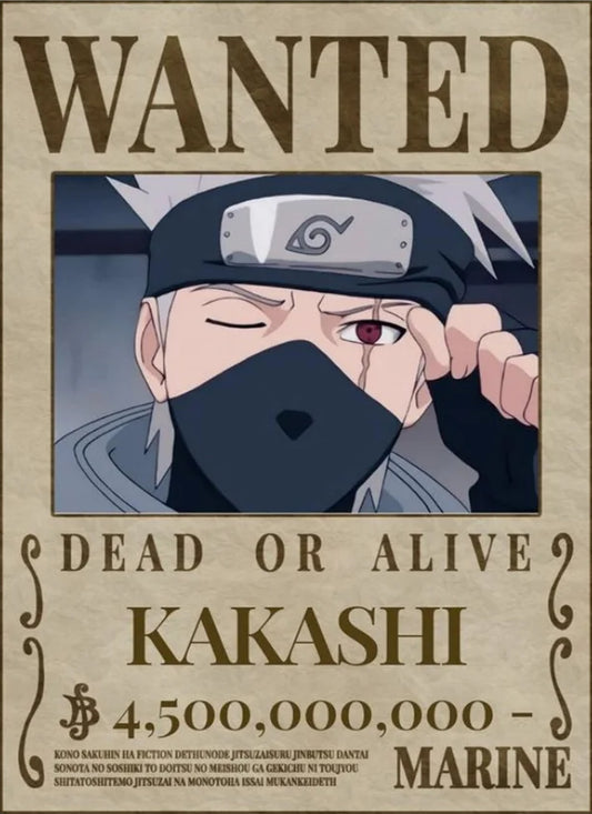 Naruto Kakashi Hatake Wanted Poster Dead or Alive Anime Art - PokeTCG