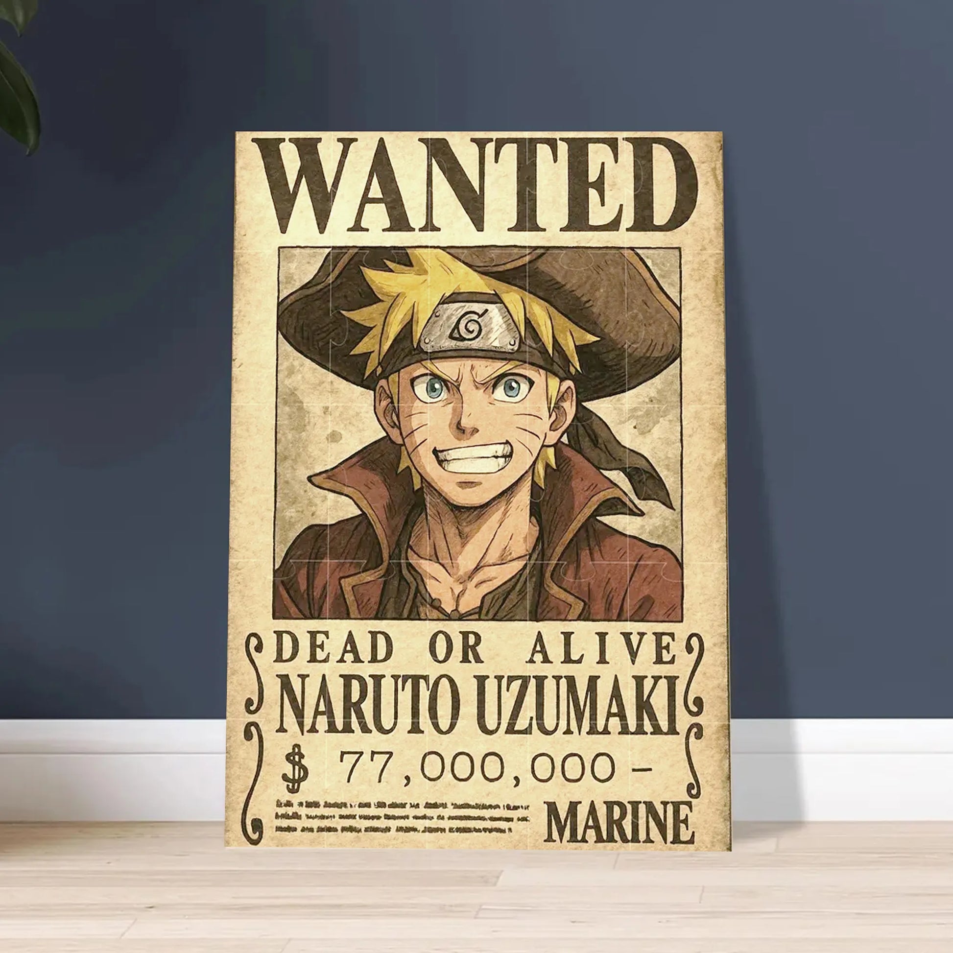 Naruto Uzumaki Pirate Wanted Poster Vintage Anime Art - PokeTCG