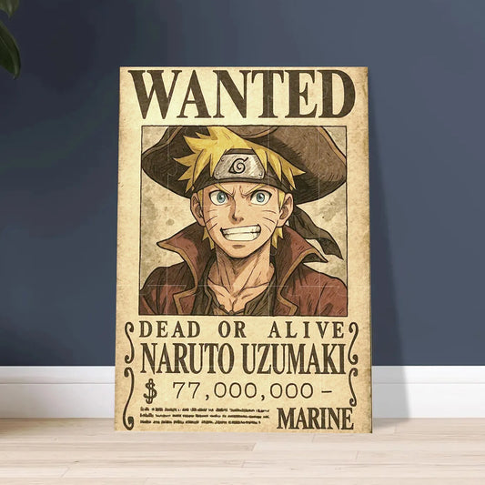 Naruto Uzumaki Pirate Wanted Poster Vintage Anime Art - PokeTCG