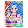 A collectible anime trading card featuring a blue-haired female character from One Piece, with Japanese text and game-style stats including a 5000 New Energy score, shown against a plain white background.
