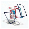 Three transparent phone case frames with printed anime-style designs are arranged around a central card insert on a clean white background.