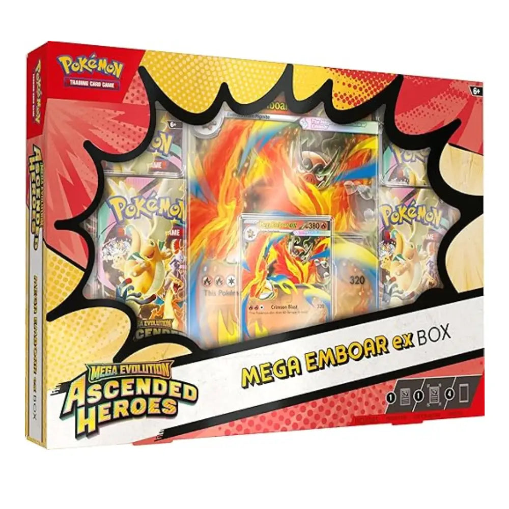 Pokemon TCG Mega Evolution Ascended Heroes Mega Emboar ex Box Promo Card Booster Packs - PokeTCG