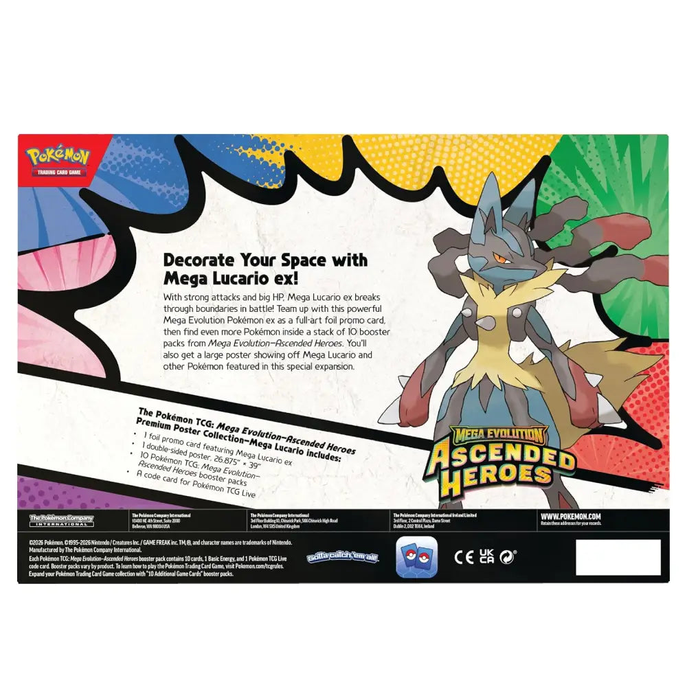 Pokemon Mega Evolution Ascended Heroes Premium Poster Collection Mega Lucario English - PokeTCG