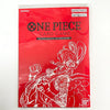 Red packaging of One Piece Card Game with character illustration on a white background