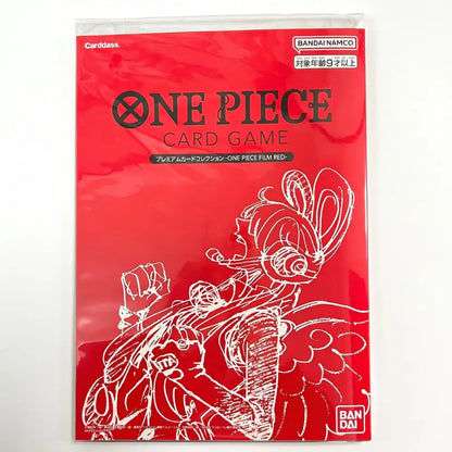 Red packaging of One Piece Card Game with character illustration on a white background
