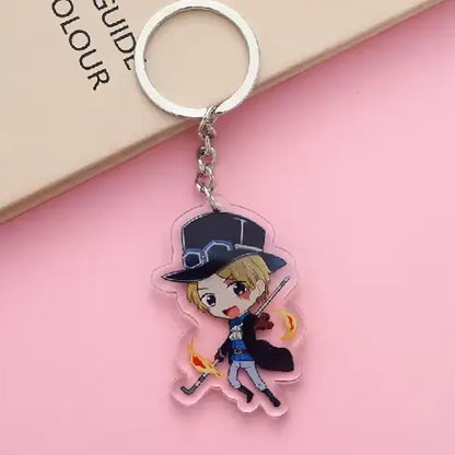 One Piece Luffy & Zoro Acrylic Ring Keychain Set – Anime Bag Charm