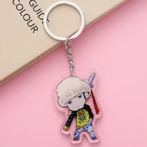 One Piece Luffy & Zoro Acrylic Ring Keychain Set – Anime Bag Charm